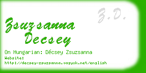 zsuzsanna decsey business card